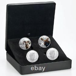 Canada 2020-2021 Imposing Icons 4 x 2 Oz $30 Silver Proof Coin Set in Large Case