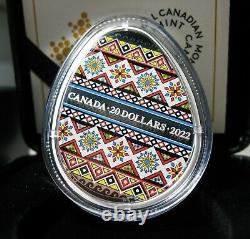Canada 2022 $20 Pysanka Proof 99.99% pure silver Mint as issued