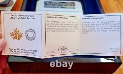 Canada 2022 $50 Silver Ultra High Relief Maple Leaf Ngc Reverse Pf 70 Box & Coa