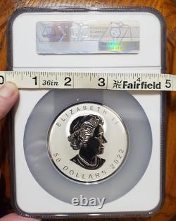 Canada 2022 $50 Silver Ultra High Relief Maple Leaf Ngc Reverse Pf 70 Box & Coa