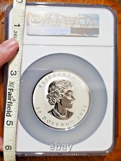 Canada 2022 $50 Silver Ultra High Relief Maple Leaf Ngc Reverse Pf 70 Box & Coa