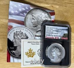 Canada 2022 Silver 1 Oz Peace $1 Pulsating U. H. Relief NGC PROOF-70 UCAM