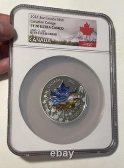 Canada 2022 Silver 3 oz. $50.00 Canadian Collage NGC PF 70 Ultra Cameo