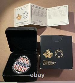 Canada 2022 Ukrainian Pysanka 1 oz. Coloured Proof Silver Coin OBC Cert# 2416