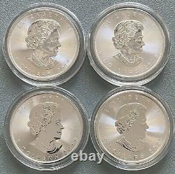 Canada $5 Lucky Dragon 1 Oz Silver 4 Coin Set 2017-2020.9999 Canadian Mint