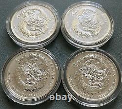 Canada $5 Lucky Dragon 1 Oz Silver 4 Coin Set 2017-2020.9999 Canadian Mint