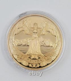 Canada Pure 99.99% Fine Silver Gold Covered 2017 Coin 150th Canadian Federation