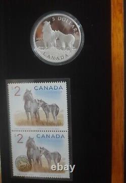 Canada- SABLE ISLAND HORSE & FOAL Silver Proof Coin + Stamps 2006