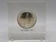 Canada Silver Howling Wolf 50 c 1867 1967 Silver Proof Coin Lucite Paperweight