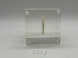 Canada Silver Howling Wolf 50 c 1867 1967 Silver Proof Coin Lucite Paperweight