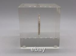 Canada Silver Howling Wolf 50 c 1867 1967 Silver Proof Coin Lucite Paperweight