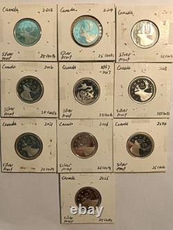 Canada Silver Proof 25 Cents 2025 2024 2023 2021 2018 2017 2016 2015 2014 2013