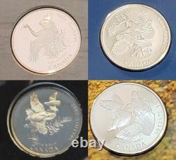 Canada on the Wing Birds of Canada 1995 Canada 4 Silver Proof Set