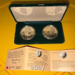 Canadian Proof Set Olympics Calgary 1988 2 Silver Coins Royal Canadian Mint