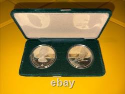Canadian Proof Set Olympics Calgary 1988 2 Silver Coins Royal Canadian Mint