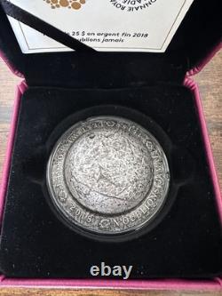 Coin Fine Silver Proof Lest We Forget 2018 Helmet Shaped $25 Canada BOX COA