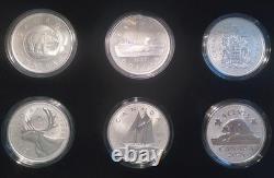 Complete Set (6) 1 oz Silver Canada 2023 2025 W Mint Mark Coins Winnipeg RCM