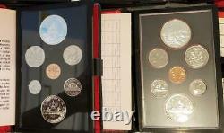 Double Dollars 1974 -1982 Canada Proof Sets with Silver 9 Set Lot