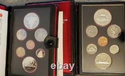 Double Dollars 1974 -1982 Canada Proof Sets with Silver 9 Set Lot
