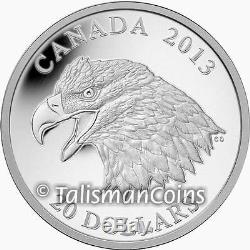 ERROR Canada 2013 Bald Eagle Portrait of Power $20 Silver MISSING EDGE LETTERING