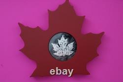 Gem 2015 Canada Silver Proof Maple Leaf Shape $20 1 OZ Coin Case Box COA 8002