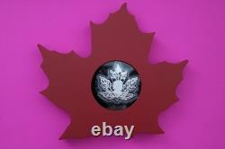 Gem 2015 Canada Silver Proof Maple Leaf Shape $20 1 OZ Coin Case Box COA 8002