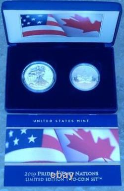 Great Price! 2019 Pride Of Two Nations Us & Canada Proof Silver Set