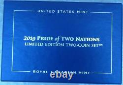 Great Price! 2019 Pride Of Two Nations Us & Canada Proof Silver Set