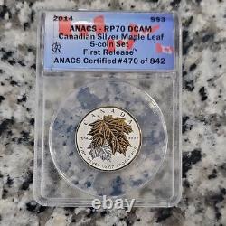 LIMITED Canada Maple Leaf $3 2014 Reverse Proof Silver ANACS RP70 First Release