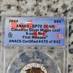 LIMITED Canada Maple Leaf $3 2014 Reverse Proof Silver ANACS RP70 First Release