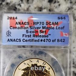 LIMITED Royal Canadian Mint 2014 Maple Leaf 1/2 oz Silver RP70 DCAM ANACS #470