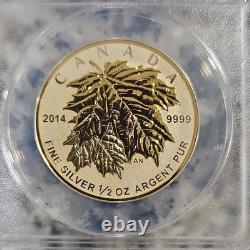 LIMITED Royal Canadian Mint 2014 Maple Leaf 1/2 oz Silver RP70 DCAM ANACS #470