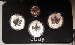 Legacy of Liberty WWII Maple Leaf Set of 3 Rev Proof. 999 Silver 1 OZ with COA