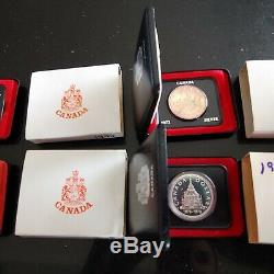Lot Of 18 Canada Silver Dollars 1971-1989 Specimen And Proof #coinsofcanada