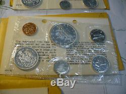 Lot Of 7 1961-67 Canada Silver Proof Like Sets Coins High Grades Sealed