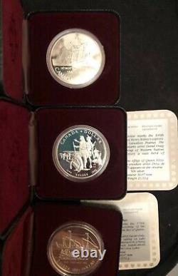 Lot of 13 Canada $1 50% Silver Proof Dollars (Various Dates 1973 to 1991)
