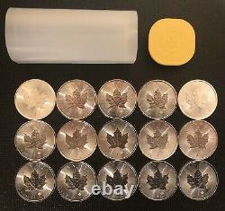Lot of 15 x 2020 Canada 1oz Silver Maple Leaf Coins + RCM Tube