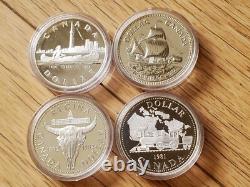 Lot of 4 Canada Dollars 1979 1981 1982 1984 Silver Proof Nice Collection