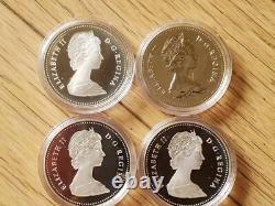 Lot of 4 Canada Dollars 1979 1981 1982 1984 Silver Proof Nice Collection