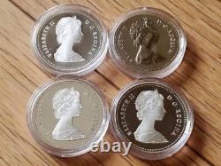 Lot of 4 Canada Dollars 1979 1981 1982 1984 Silver Proof Nice Collection