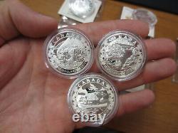 Lot of (5) 2015 RCM Canoe Across Canada $10.9999 Fine Silver Proof Coins with COA