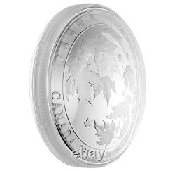 MAPLE LEAVES IN MOTION 2017 CANADA 5oz. 9999 Silver Proof $50 CONVEX Coin