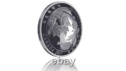 MAPLE LEAVES IN MOTION 2017 CANADA 5oz. 9999 Silver Proof $50 CONVEX Coin