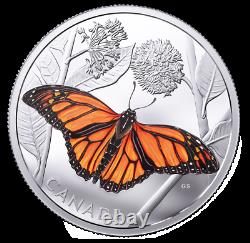 Monarch Migration 3oz Pure Silver Proof $50 Color Butterfly Coin, CANADA, RCM