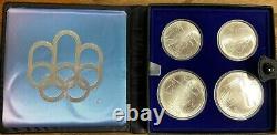 Montreal Canada 1976 Olympics Proof Coin Set 4 Silver Coins Series VI