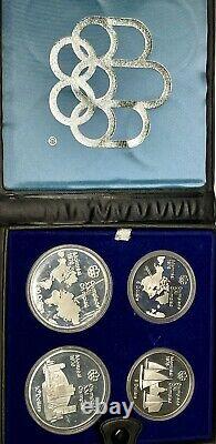 Montreal Canada 1976 Olympics Proof Coin Set 4 Silver Coins Series Vi- 1973 Obv