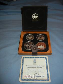 Montreal Olympics silver proof set coins 5 10 dollar 1976 Canada COA