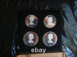 Montreal Olympics silver proof set coins 5 10 dollar 1976 Canada COA
