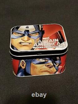 NEW 2014 $2 Captain America Marvel Colorized 1oz Silver. 999 Coin Canada NIUE