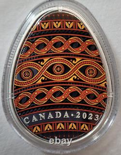 NEW 2023 Canada Traditional Ukrainian Pysanka Egg 1oz Silver Ships Free Now